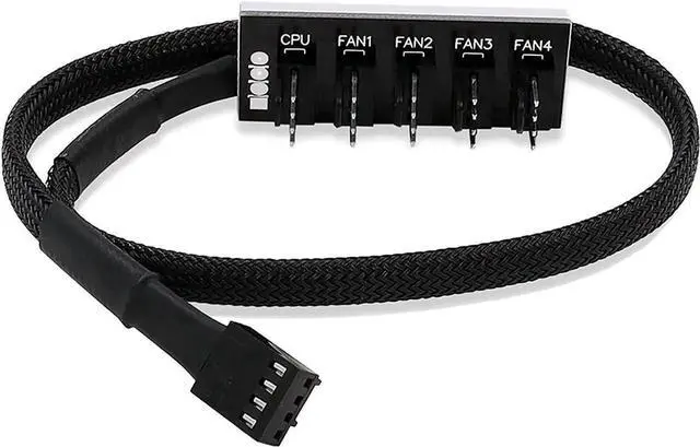 Alt view image 6 of 7 - WRIARICH 1 to 5 Way 4-Pin PWM Fan Hub Splitter Cable, Compatible with 3/4 Pin PC Case & CPU Cooling Fans