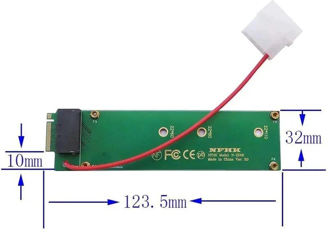 Alt view image 3 of 3 - WRIARICH NVMe M.2 to EDSFF E1.S SSD Converter Adapter Riser M2 Key NVME NGFF to EDSFF 1U Short SSD Adapter Convert Card 4Pin Power Supply