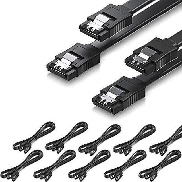 Main image of WRIARICH SATA Cable III 10 Pack 6Gbps Straight HDD SDD Data Cable with Locking Latch 16 Inch(40cm) for SATA HDD, SSD, CD Driver, CD Writer