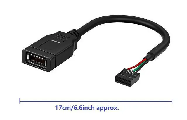 Alt view image 5 of 5 - WRIARICH Motherboard USB 2.0 to Type C Front Panel Cable, USB3.2 Gen 1 Header USB-C Front Panel Adapter Cable for New PC Case