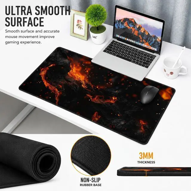 Alt view image 2 of 7 - WRIARICH XXL Gaming Mouse Pad 35.4x15.7 Inch, Large Extended Desk Mat