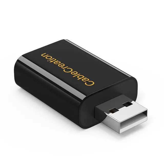 Alt view image 2 of 7 - WRIARICH USB Audio Adapter with 3.5mm Jack, CableCreation USB External Stereo Sound Card with 3.5mm Earphone and Microphone for PS4, PS5, Windows, Mac, Linux, Plug and Play, Black