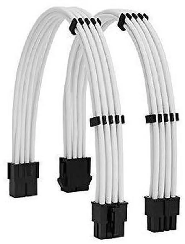 Main image of WRIARICH Sleeve Extension Power Supply Cable Kit 18AWG EPS 8-P+PCI-8-P with Cable Combs for PSU to Motherboard/GPU (White PCI 8+EPS 8)