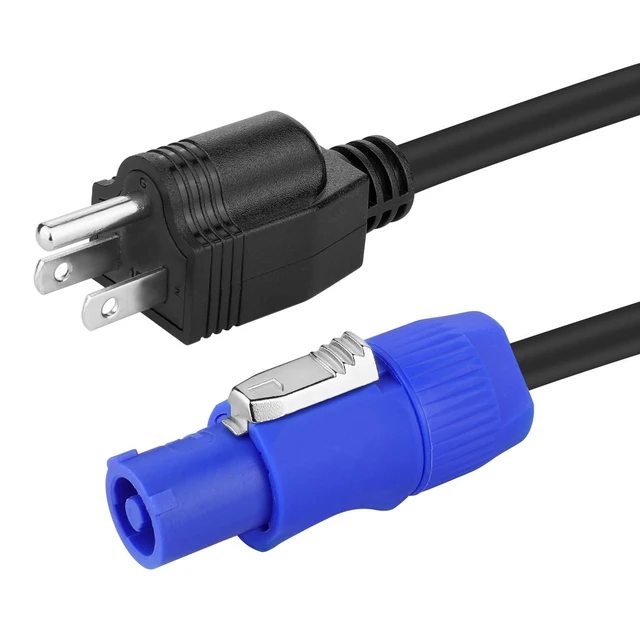 Alt view image 6 of 6 - Vszerda 2 Pack Stage Light PowerCON Cable with 3 Prong Plug, 20A 3Pin 16AWG, Male to Male Power Cable for Outdoor Stage Lighting Series-1M/3FT (2PC)