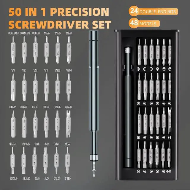 Alt view image 4 of 7 - Small Precision Screwdriver Set,50 in 1 Professional Magnetic Mini Screwdriver Repair Tool Kit for PC,Computer,Laptop,Iphone,Cell Phone,MacBook,Tablet,Watch,Eyeglasses Electronic Ring Doorbell
