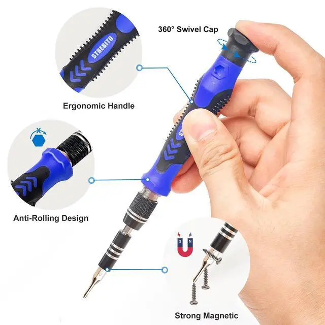 Alt view image 3 of 7 - WRIARICH Precision Magnetic Screwdriver Set 124-Piece Electronics Tool Kit with 101 Bits, for Computer, Laptop, Cell Phone, PC, MacBook, iPhone, PS4, PS5, Xbox Repair