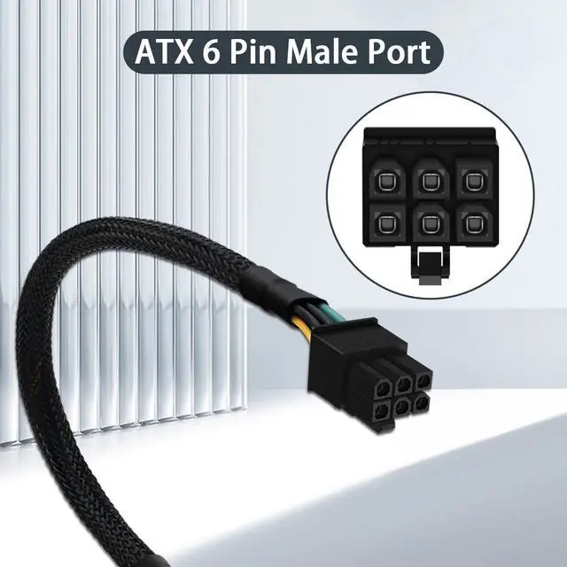 Alt view image 2 of 7 - WRIARICH 24 Pin to 6 Pin ATX PSU Power Adapter Cable for Dell Motherboard with 6 Pin Port 13.3-inch(34cm)