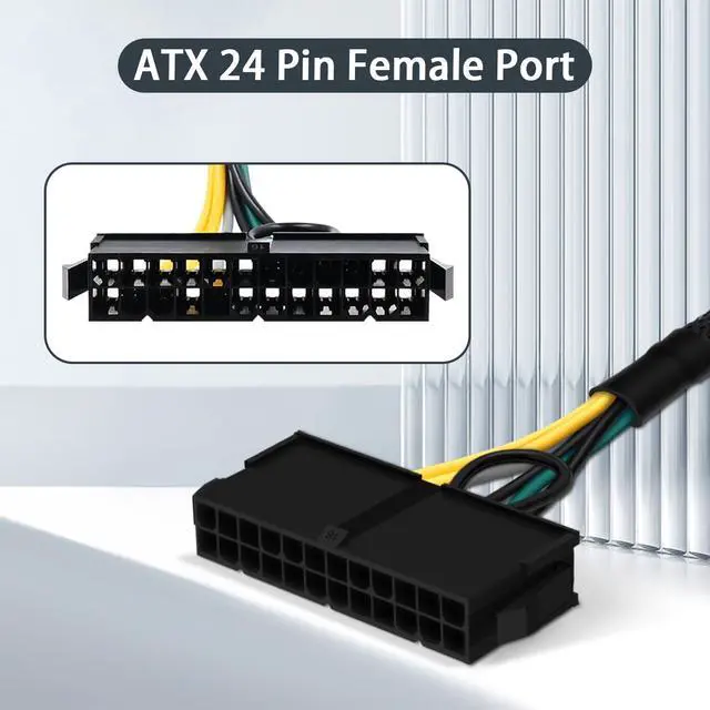 Alt view image 3 of 7 - WRIARICH 24 Pin to 6 Pin ATX PSU Power Adapter Cable for Dell Motherboard with 6 Pin Port 13.3-inch(34cm)