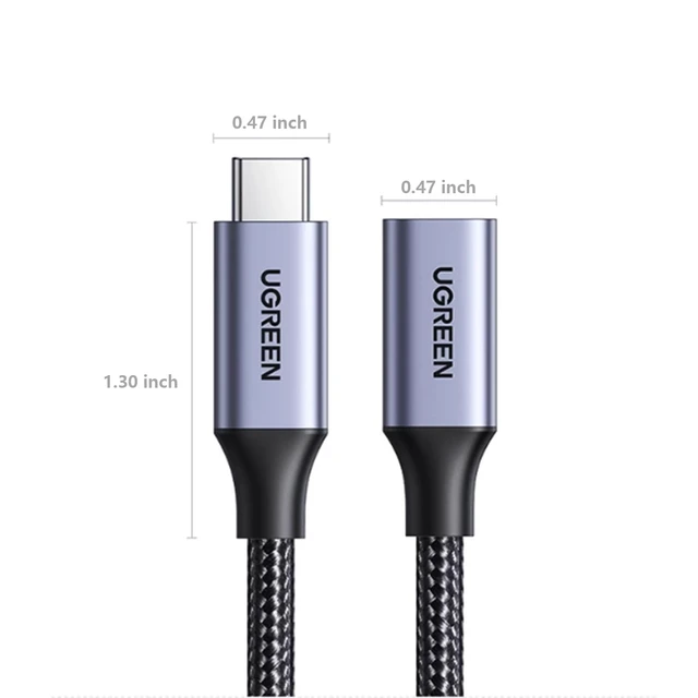 Alt view image 7 of 7 - Vszerda USB C Extension Cable, (10Gbps/100W) USB C Extender, Fast Charging & Transfer Type C Male to Female Cord Compatible with PSVR2/MacBook Air M2 Pro//iPad Pro/Magsafe 3.3 ft
