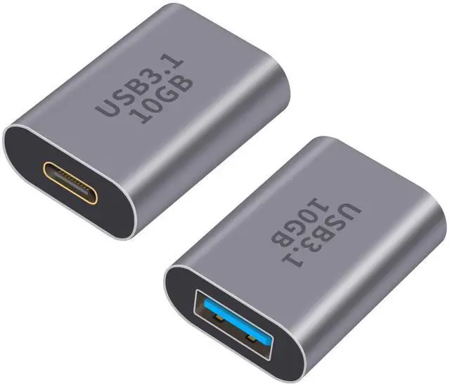 Main image of WRIARICH 10Gbps USB C Female to USB Female Adapter, 2-Pack Bi-Directional USB 3.1 Gen2 Type-C to Type-A Converter OTG Adapter with iPhone, MacBook Pro, Laptop