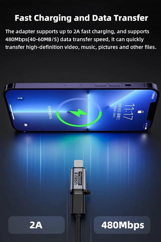 Alt view image 3 of 7 - WRIARICH USB C to Micro USB/Mini USB/Lighting Adapter, Light-ning to USB C/Micro USB Converter, Micro USB 2.0 to Type C/Lighting/Mini USB Connector (8 Pack)