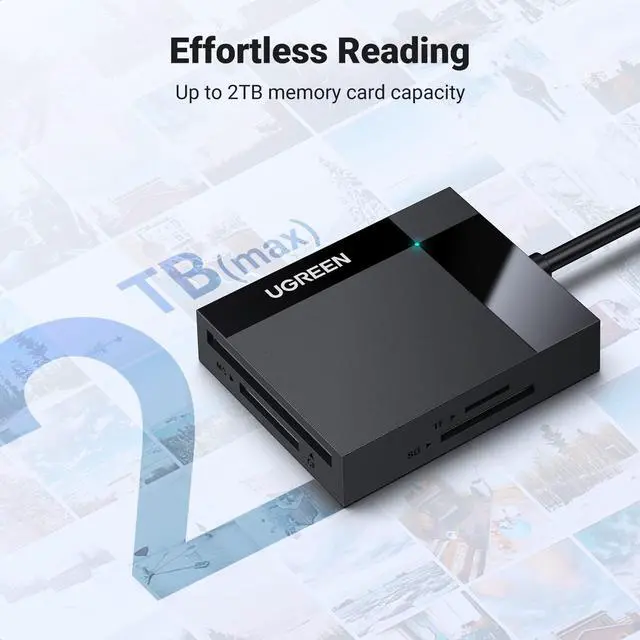 Alt view image 4 of 7 - WRIARICH SD Card Reader USB 3.0 Card Hub Adapter 5Gbps Read 4 Cards Simultaneously CF, CFI, TF, SDXC, SDHC, SD, MMC, Micro SDXC, Micro SD, Micro SDHC, MS, UHS-I (Black)