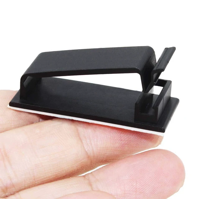 Alt view image 3 of 7 - WRIARICH 50Pcs Self Adhesive Cable Management Clips, Cable Organizers Wire Clips Cord Holder for TV PC Ethernet Cable under Desk Home Office (Black)
