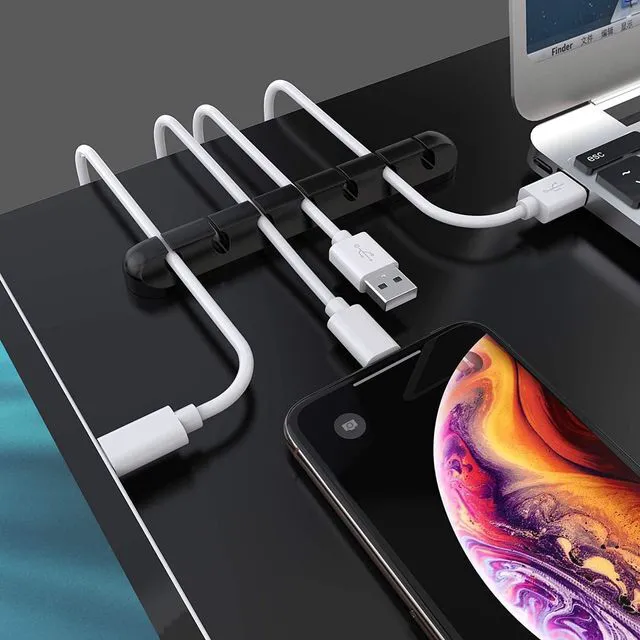 Alt view image 3 of 7 - WRIARICH Cable Holder Clips, 3-Pack Cable Management Cord Organizer Clips Silicone Self Adhesive for Desktop USB Charging Cable Nightstand Power Cord Mouse Cable Wire PC Office Home