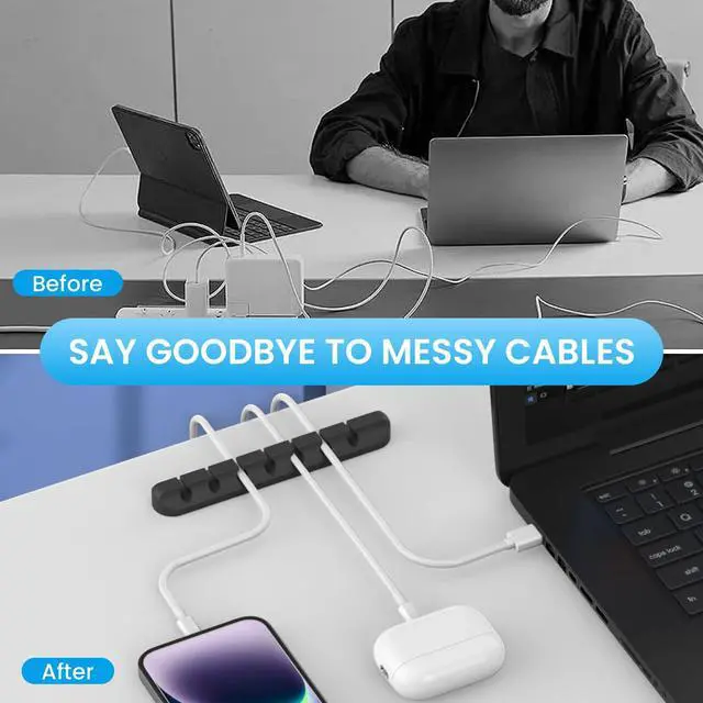 Alt view image 4 of 7 - WRIARICH Cable Clips, 3 Pack Cord Holders Cable Organizer Self Adhesive Cord Keeper for Desktop Organizing USB Cable/Nightstand Power Cord/Mouse Cable/Wire PC/Cord Clips for Home Office and Car