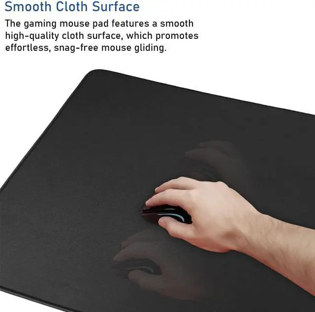 Alt view image 3 of 7 - WRIARICH Large Extended Gaming Mouse Pad with Stitched Edges, (31.5X15.7In) Durable Non-Slip Natural Rubber Base, Waterproof Computer Keyboard Pad Mat for Esports Pros/Gamer/Desktop/Office/Home-Black