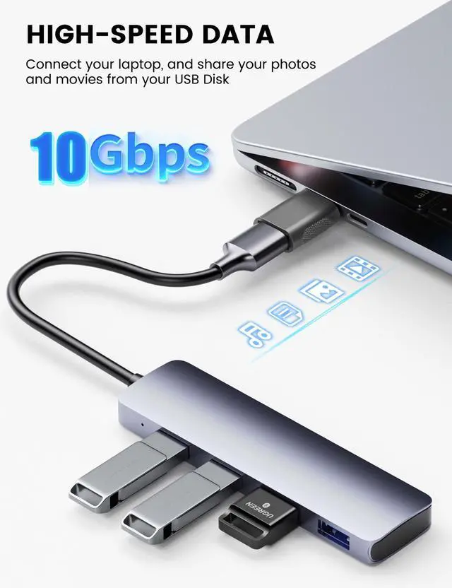 Alt view image 3 of 6 - WRIARICH USB A to USB-c Adapter (4 Pack), USB to USBC Converter, A to Usbc Adapter Compatible with MacBook Pro, Chromebook, Surface Book, Cellphon, Thunderbolt 4/3 and More Type C Devices