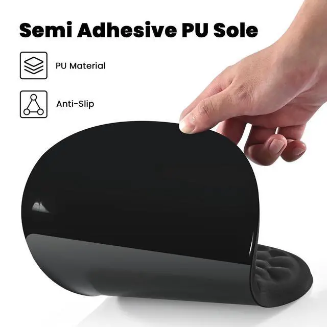 Alt view image 5 of 7 - WRIARICH Massage Ergonomic Mouse Pad with Wrist Rest, Dual-Slope Design for Carpal Tunnel Relief, Mousepad with Memory Foam Wrist Rest and Non-Slip PU Base, Office Desk Accessories