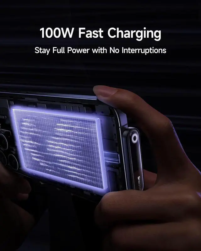 Alt view image 5 of 6 - WRIARICH Baseus USB C Cable, 100W 5A Fast Charging Right Angle USB C to USB C Cable, Type C Charger Cord with Atmosphere Light for iPhone 16 15 Pro Plus Pro Max, Galaxy S24/S23, MacBook, iPad, (3.3ft)