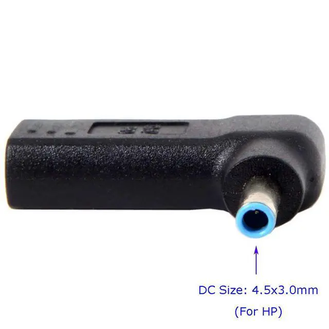 Alt view image 2 of 6 - WRIARICH Laptop Charger Adapter Connector Converter USB 3.1 Type C Female to 4.5x3.0mm (Blue Tip) DC Tip Power Jack for HP 65W or below laptops