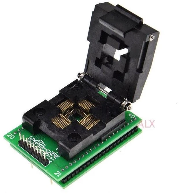 Alt view image 2 of 4 - WRIARICH QFP44 LQFP44 TQFP44 to DIP40 adapter IC CHIP test burn Block ATMEGA16A-AU ATMEGA32a-AU ATMEGA16 lqfp AVR socket programmer
