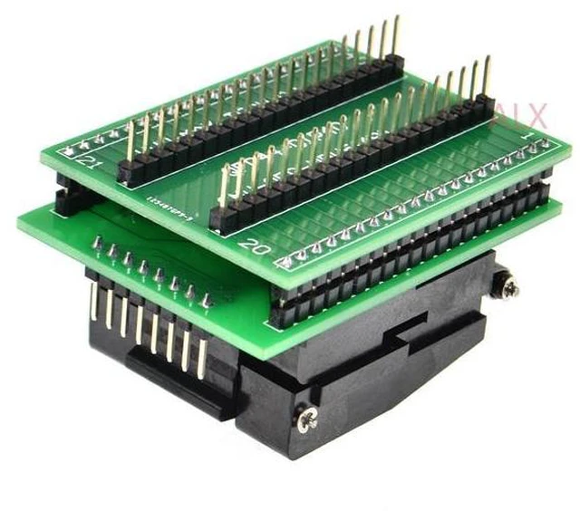 Alt view image 3 of 4 - WRIARICH QFP44 LQFP44 TQFP44 to DIP40 adapter IC CHIP test burn Block ATMEGA16A-AU ATMEGA32a-AU ATMEGA16 lqfp AVR socket programmer