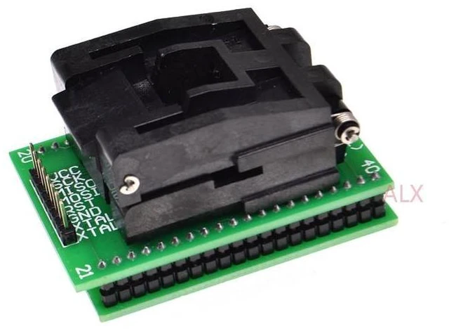 Alt view image 4 of 4 - WRIARICH QFP44 LQFP44 TQFP44 to DIP40 adapter IC CHIP test burn Block ATMEGA16A-AU ATMEGA32a-AU ATMEGA16 lqfp AVR socket programmer