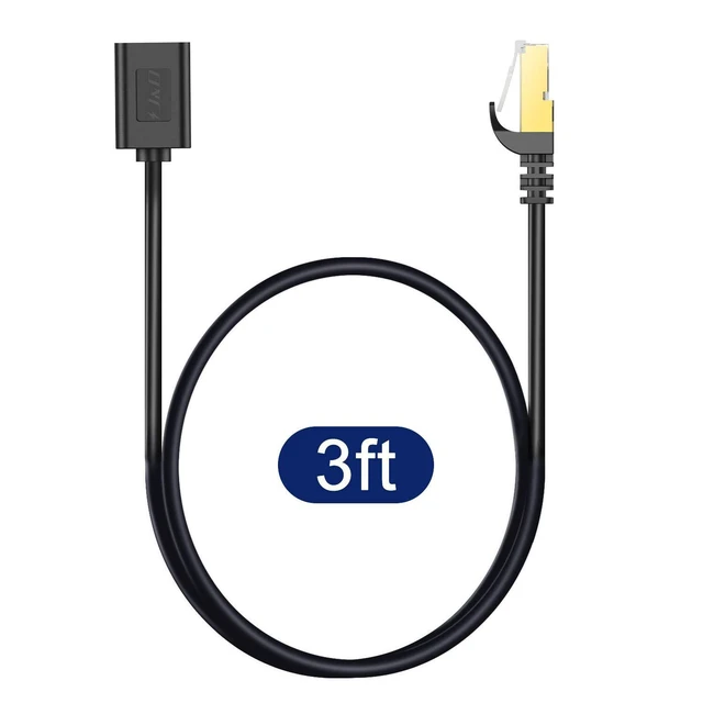 Alt view image 7 of 7 - Vszerda J&D Ethernet Extension Cable, Cat 6 Ethernet Extender Cable Adapter (3 Feet) Support Cat6 / Cat5e / Cat5 Standards, RJ45 Cords Shielded Male to Female