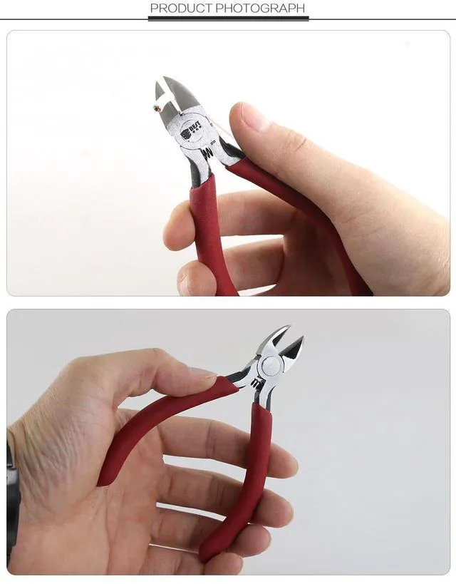 Alt view image 3 of 4 - WRIARICH BST-2D Electrical Wire Cable Cutters Cutting Side Snips Flush Pliers Nipper Anti-slip Rubber Mini Diagonal Pliers Hand Tools