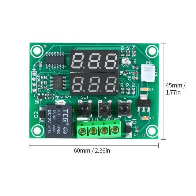 Alt view image 5 of 7 - WRIARICH XH-W1219 Digital Temperature Controller Dual Digital Thermostat Thermometer Heating & Cooling Control Module Dual Digital Temperature Control Module PCB Board