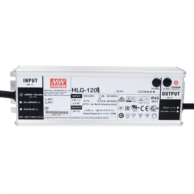 Alt view image 3 of 5 - WRIARICH Mean Well HLG 120W 215-4 350mA LED Driver HLG-120H-C350A Switching Power Supply Converter Transformer with IP65 PFC Function Metal Case Constant Voltage/Current