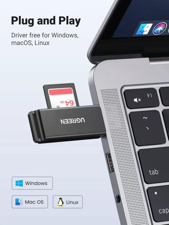 Alt view image 5 of 7 - WRIARICH SD Card Reader - Portable USB 3.0 Dual Slot Flash Memory Card Adapter Hub for SDXC, SDHC, MMC, RS-MMC, TF, Micro SDXC, Micro SDHC UHS-I for Mac, Windows, Linux, Chrome PC, Laptop