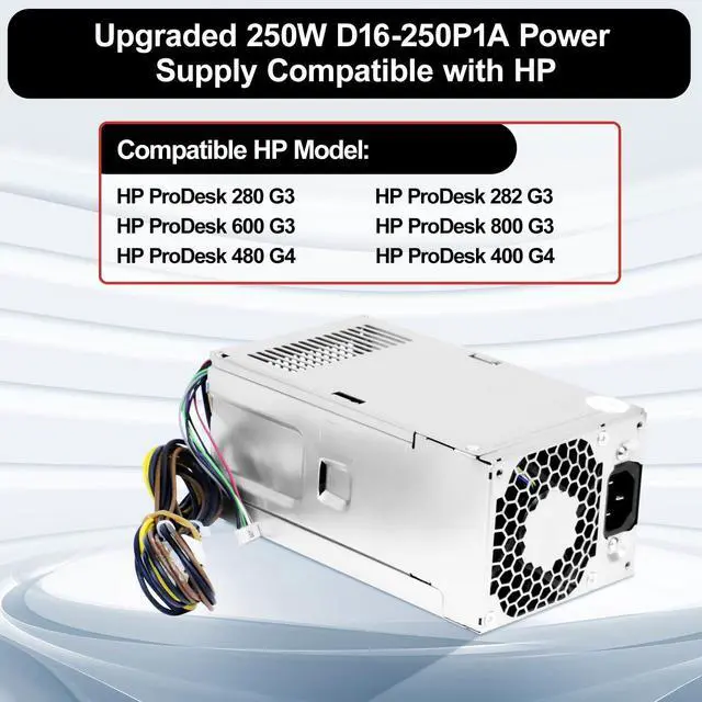 Alt view image 2 of 5 - LXun Upgrad D16-250P1A L08417-002 250W Power Supply Compatible with HP ProDesk 280 282 600 800 G3 480 400 G4 PCH022 L08417-004 901760-002 901761-001 901760-001 PA-2251-5 D16-250P2A Power Supply