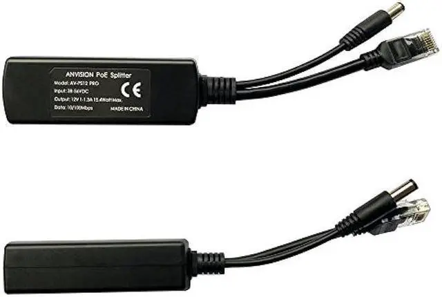 Alt view image 3 of 5 - WRIARICH ANVISION 2-Pack Active 12V PoE Splitter Adapter, Plug 5.5mm x 2.5mm, IEEE 802.3af Compliant 10/100Mbps, for IP Camera AP Voip Phone and More