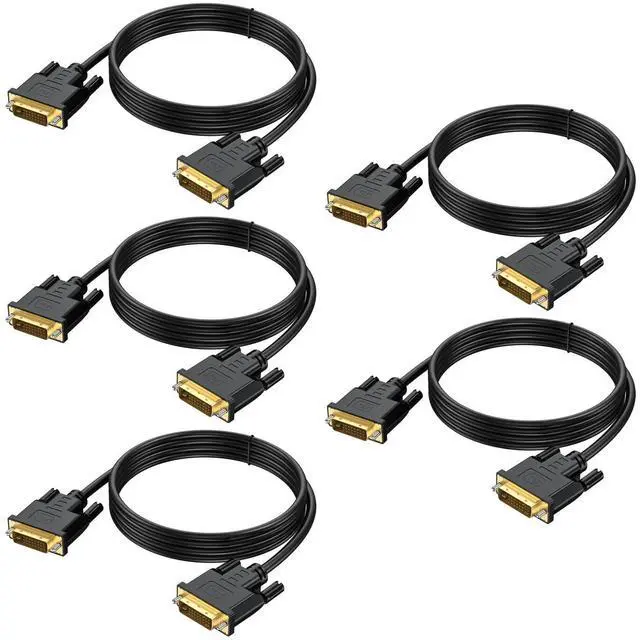 Main image of WRIARICH URELEGAN DVI to DVI Cable 6 Feet 5-Pack, DVI to DVI-D 24+1 Cable Male to Male Digital Video Monitor Cable for HDTV, Gaming, Monitor, Projector