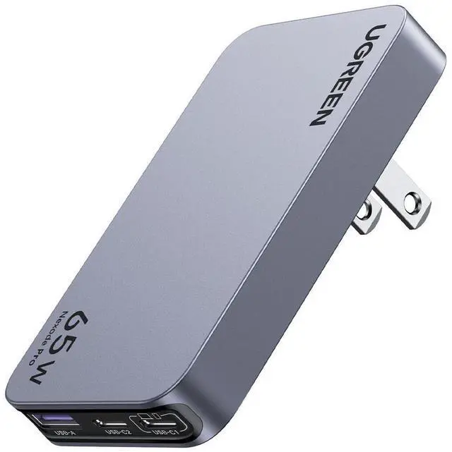 Main image of WRIARICH Nexode Pro 65W 3-in-1 USB-C GaN Ultra-Slim Wall Charger, Black