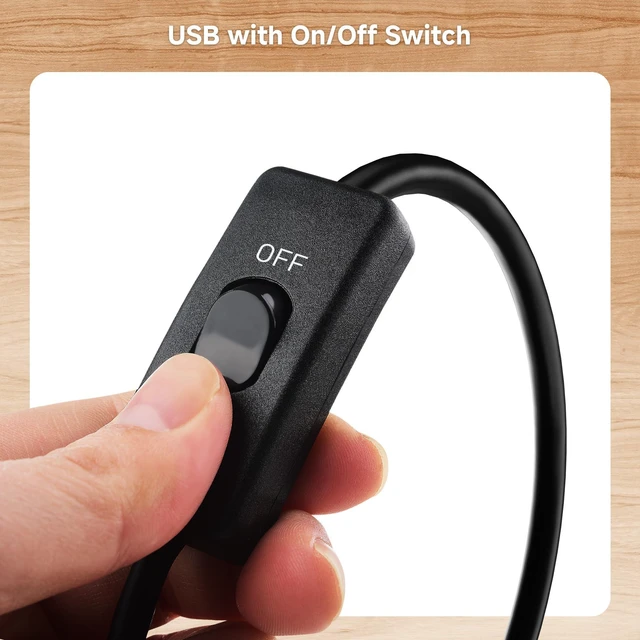 Alt view image 7 of 7 - WRIARICH 5Gbps USB 3.0 Extension Cable with On Off Switch with Data 1 ft, Support Both Data and Power (USB 3.0 On Off Switch)