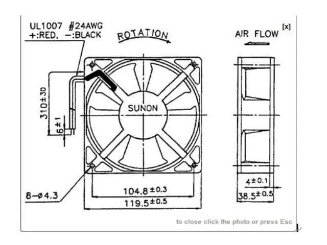 Alt view image 2 of 2 - WRIARICH KD2412PMBX-6A 24V 6.7W 12CM 12038 converter cooling fan Cooling fan