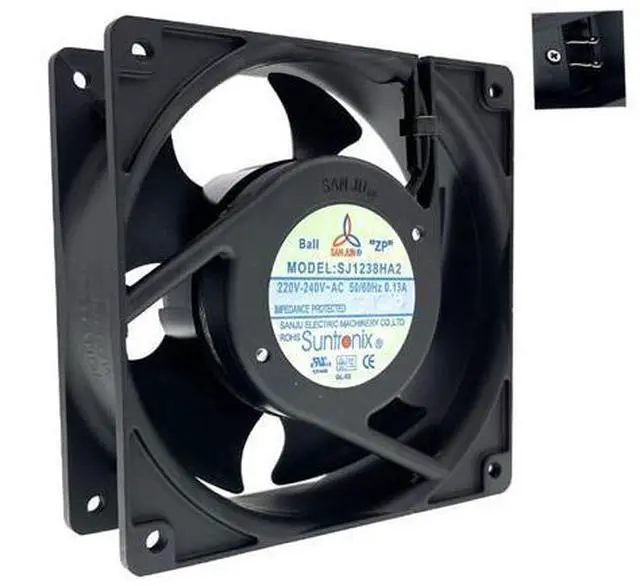 Main image of WRIARICH 220V Fan Metal NEW Suntronix SANJUN SJ1238HA2 120mm 12cm 12038 220V 240V 0.13A 12038 Metal Fan Leaf Impeller Axial Cooling Fan