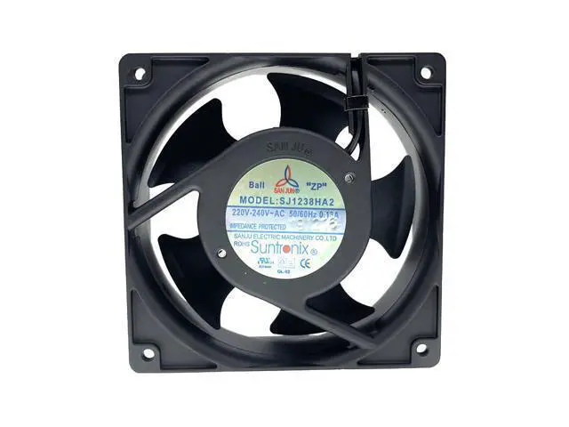 Alt view image 5 of 5 - WRIARICH 220V Fan Metal NEW Suntronix SANJUN SJ1238HA2 120mm 12cm 12038 220V 240V 0.13A 12038 Metal Fan Leaf Impeller Axial Cooling Fan