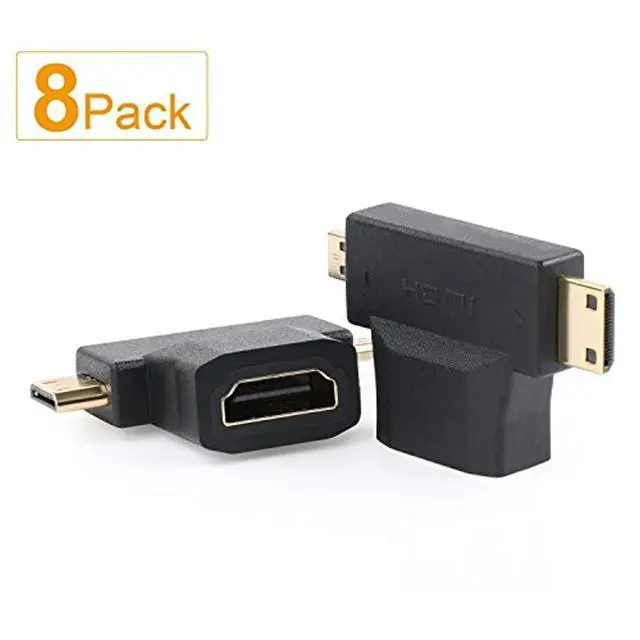 Alt view image 2 of 6 - WRIARICH Micro HDMI to HDMI Adapter|HDMI to Mini HDMI Adapter|Micro HDMI to Mini HDMI Adapter,Mini and Micro HDMI to HDMI 2 in 1 T HDMI Coupler-8Pack