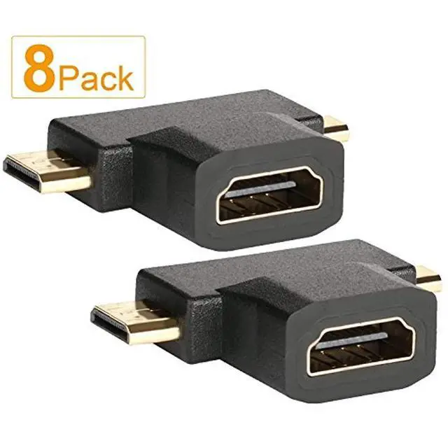 Alt view image 3 of 6 - WRIARICH Micro HDMI to HDMI Adapter|HDMI to Mini HDMI Adapter|Micro HDMI to Mini HDMI Adapter,Mini and Micro HDMI to HDMI 2 in 1 T HDMI Coupler-8Pack
