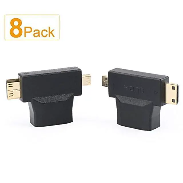 Alt view image 5 of 6 - WRIARICH Micro HDMI to HDMI Adapter|HDMI to Mini HDMI Adapter|Micro HDMI to Mini HDMI Adapter,Mini and Micro HDMI to HDMI 2 in 1 T HDMI Coupler-8Pack