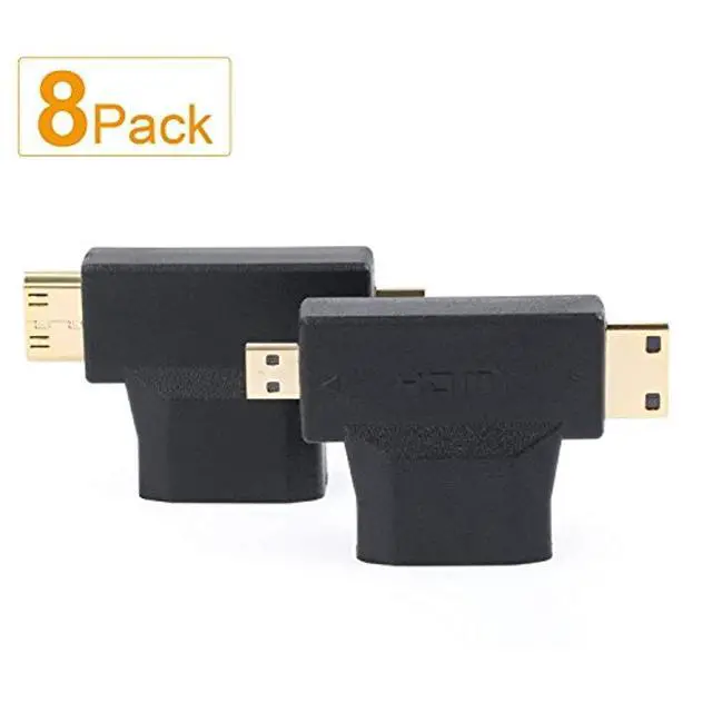 Alt view image 6 of 6 - WRIARICH Micro HDMI to HDMI Adapter|HDMI to Mini HDMI Adapter|Micro HDMI to Mini HDMI Adapter,Mini and Micro HDMI to HDMI 2 in 1 T HDMI Coupler-8Pack