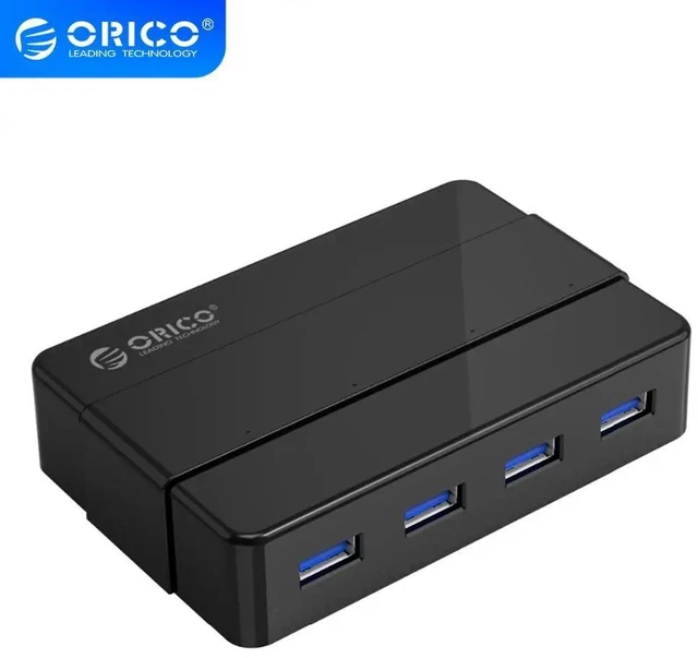 Main image of Vszerda 4 Ports USB 3.0 HUB 5 Gbps Super Speed Portable USB Splitter With 12V Power Adapter For Laptop Desktop Accessories