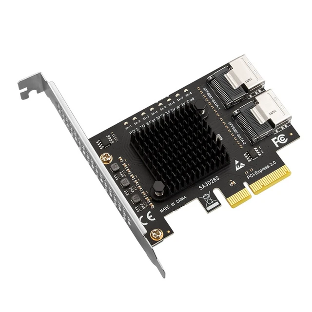 Alt view image 3 of 7 - Vszerda 8 Port Sata 3.0 SFF8087 PCIe 3.0 X4 To Mini SAS Controller PCIe To SFF 8087 SFF-8087 Adapter Expansion ASM1166 Chip