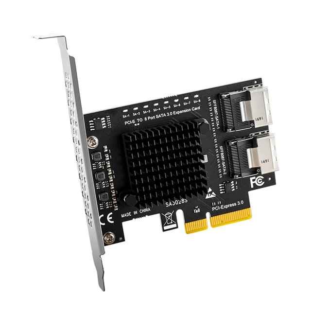 Alt view image 4 of 7 - Vszerda 8 Port Sata 3.0 SFF8087 PCIe 3.0 X4 To Mini SAS Controller PCIe To SFF 8087 SFF-8087 Adapter Expansion ASM1166 Chip