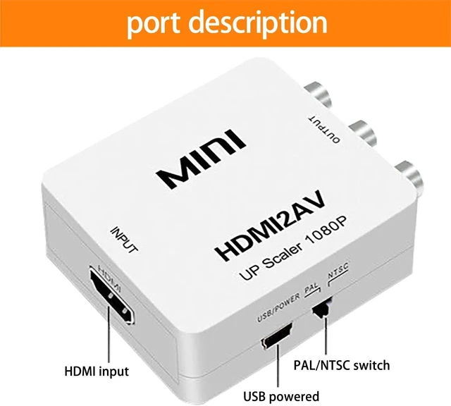 Alt view image 5 of 6 - HDMI to RCA Converter (hdmi to av Adapter) hdmi to RCA Adapter converts HDMI Output Source to Old-Fashioned RCA Display Optionalav to hdmi,hdmi to av,av to vga,vga to av,vga to hdmi,hdmi to vga