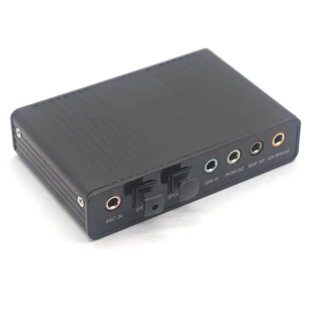 Alt view image 2 of 7 - WRIARICH Professional USB Sound Card 6 Channel 5.1 Optical External Audio Card Converter CM6206 Chipset for Laptop Desktop