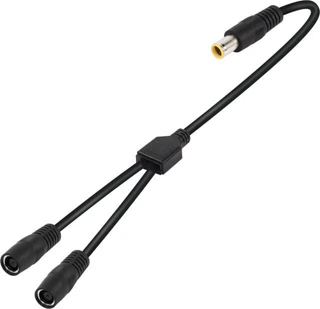 Main image of WRIARICH DC7909 Y Splitter Adapter Cable 14AWG DC 8mm 1 Male to 2 Female Power Cord for Portable Power Station, Solar Panel, Solar Power Bank,etc(60CM 2FT) Black